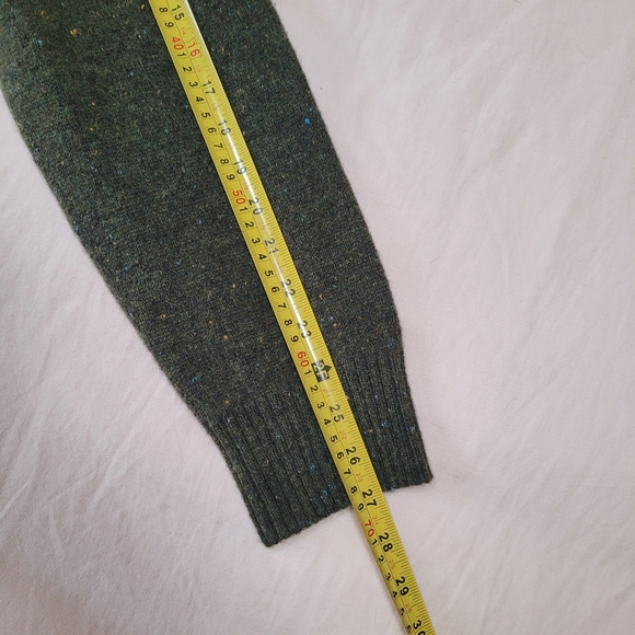 NWT Mens L Merino Wool Olive Green Long Sleeve Half Button Sweater - Picture 14 of 14